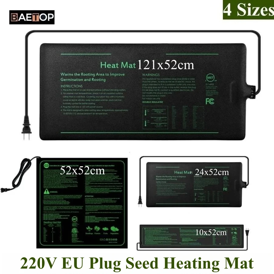 Heat Mat Seedling - 4 rozmiary 220V wtyczka EU sadzonka