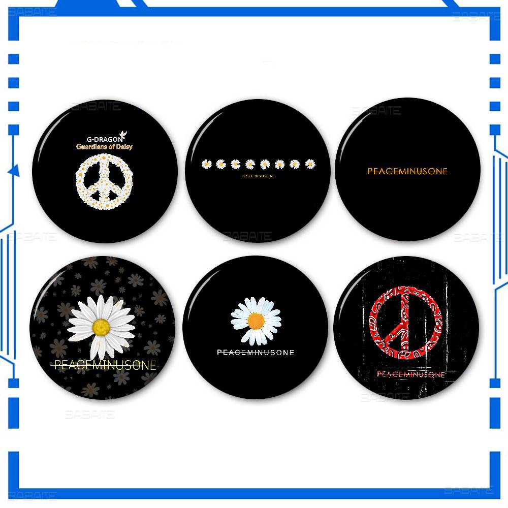 Peat Pellet Tray - P-P-Peaceminusones LOGO 58mm Ręcznie Robiona Broszka